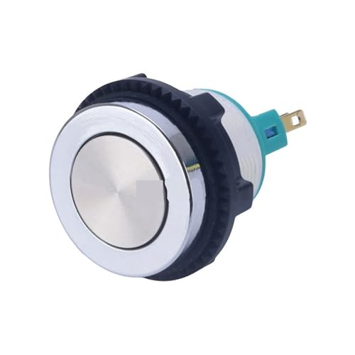 22mm Flache Metall Kopf Palstic Gehäuse 1NONC Momentary Selbst-verriegelung Push Button Schalter 22MM Ring LED 10Pcs(Without,SELF-LOCKING_3-9V(5V)) von LHKQHRDL