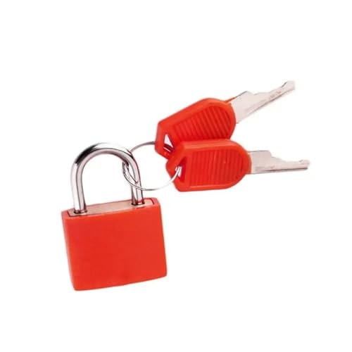 23 mm Mini-Koffer-Tagebuchschloss mit 2 Schlüsseln, Schubladenschrank-Vorhängeschloss, mehrfarbig, Reisetasche, Reißverschluss, Heimdekoration(Red) von LHKQHRDL