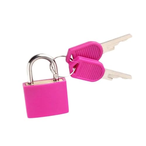 23 mm Mini-Koffer-Tagebuchschloss mit 2 Schlüsseln, Schubladenschrank-Vorhängeschloss, mehrfarbig, Reisetasche, Reißverschluss, Heimdekoration(Rose Red) von LHKQHRDL