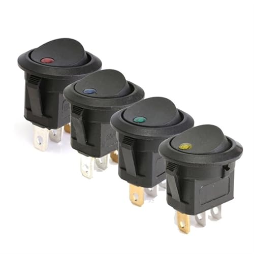 250 V Runder Wippschalter EIN-AUS 2 Positionen 3 Pins Drucktastenschalter Elektrische Geräte mit Lichtstrom KCD2 1/10 Stücke(Yellow,1PC_220V) von LHKQHRDL