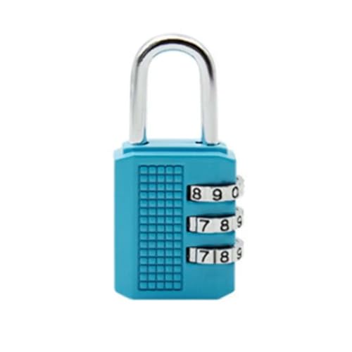 3-stelliges Mini-Passwort-Vorhängeschloss, Trolley-Passwortschloss, Studentenwohnheim, Schrank, Reiserucksack, Reißverschlussschloss, 1 Stück(Blue) von LHKQHRDL