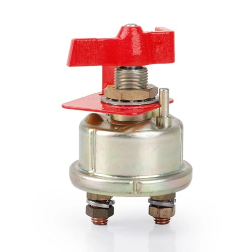300A Robuster Rotationsisolator mit Schlüsselloch, 12V Marine Rotationsbatterieschalter für Wohnmobil, Boot, LKW, RV, Auto, 1 Stück (B-Red) von LHKQHRDL
