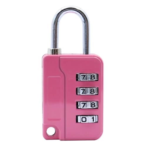 4-stellige Zahlenkombination aus Zinklegierung, Vorhängeschloss, Outdoor-Schloss, Koffer, Gepäck, Sicherheitscodeschloss, Reiseschloss, 1 Stück(Pink) von LHKQHRDL