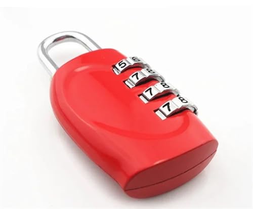 4-stelliges Passwortschloss, Kombinationsschloss for Koffer, Gepäck, Metallcode, Passwortschlösser, Vorhängeschloss, Reisesafe, 1 Stück(Red) von LHKQHRDL