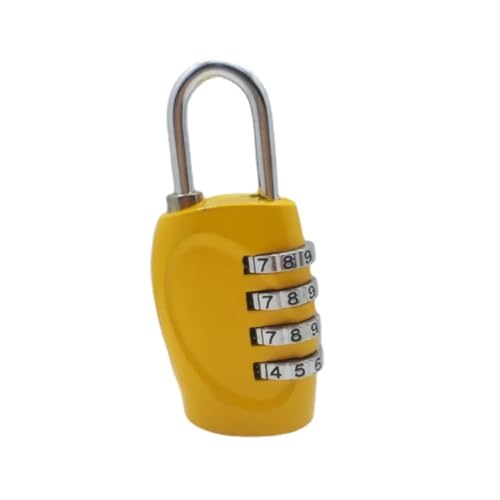 4-stelliges Passwortschloss, Kombinationsschloss for Koffer, Gepäck, Metallcode, Passwortschlösser, Vorhängeschloss, Reisesafe, 1 Stück(Yellow) von LHKQHRDL
