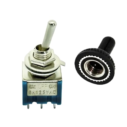 6A 125VAC Mini 6mm Kippschalter MTS 102 103 202 203 302 303 402 403 Ein Aus SPDT Ein Aus Ein 3PDT Schalter Mit Kappe 1Stk(MTS-203 Blue,With Cap) von LHKQHRDL