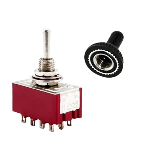 6A 125VAC Mini 6mm Kippschalter MTS 102 103 202 203 302 303 402 403 Ein Aus SPDT Ein Aus Ein 3PDT Schalter Mit Kappe 1Stk(MTS-403 Red,Without Cap) von LHKQHRDL