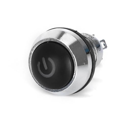 8MM Momentary Self-Locking 5V12V 220V Kleine Metall Push Button Switch 5Pcs(Yellow,MOMENTARY_9-30V) von LHKQHRDL