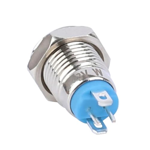 8mm 1NO Druckknopf Momentary Ring Led Hohe Runde Kopf Druckschalter 10 Stücke(12V BLUE LED) von LHKQHRDL