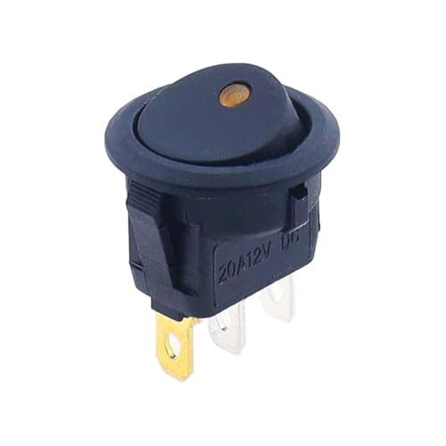 Auto 12V 220V Runde Rocker Dot Boot LED Licht Kippschalter SPST ON/OFF Elektrische Steuerungen KCD1 15Pcs(KCD1 M YELLOW,12V) von LHKQHRDL