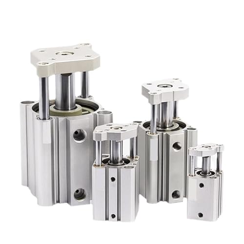 CDQMB Mit Magnet Dünner LUFTZYLINDER Doppeltwirkend Führungsstange Kompakter Pneumatikzylinder CDQMB20 Hub 5-100mm 1St(Stroke 10mm) von LHKQHRDL