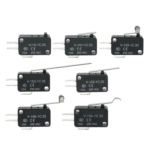 Der Mikroschalter Fahrschalter Endschalter V-15 V-152 V-153 V-154 V-155 V-156-1c25 10A250V 10St(V-151-1C25) von LHKQHRDL