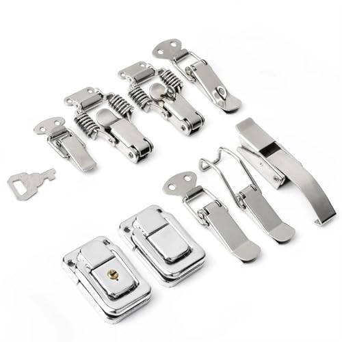 J107 Hardware-Kabinettkästen Federbelasteter Riegelverschluss Toggle Haspe 46 * 21 Flussstahl Haspe for Schiebetür Einfaches Fenster 4St(5xJ115B) von LHKQHRDL