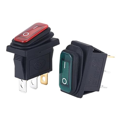 KCD3 3-poliger 12 V 220 V LED-Licht 20 A Ein/Aus rechteckiger langer Wippschalter IP67 Auto-Armaturenbrett Schiffstyp 1 Stück 5 Stück(Blue,1PCS_220V) von LHKQHRDL