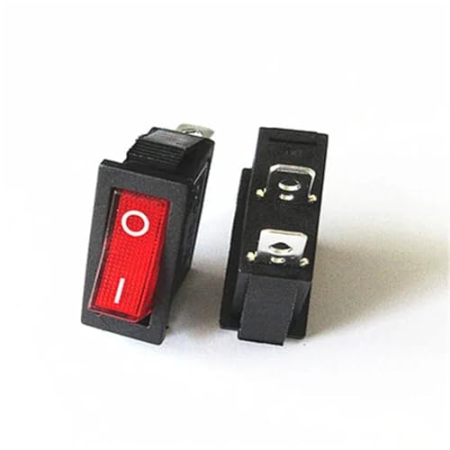KCD3 Wippschalter EIN-AUS-EIN 2/3 Positionen Elektrische Ausrüstung mit Licht Netzschalter 16A 250V / 20A 125V AC 10St(ON-OFF 2Pins Red) von LHKQHRDL