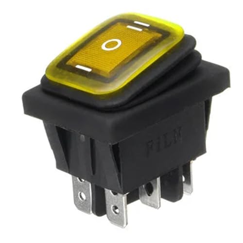 KCD4 EIN-AUS-EIN 6 Pins 16A 20A 125V 250V AC Auto Boot LED Licht Wippschalter Rastend Drei Positionen 10Pcs(Yellow) von LHKQHRDL