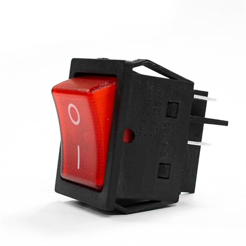 KCD4 Wippschalter Netzschalter EIN-AUS 2 Positionen 4 Pins mit Licht 30A 250VAC/ 35A 125VAC 5St(WHITE,220V) von LHKQHRDL