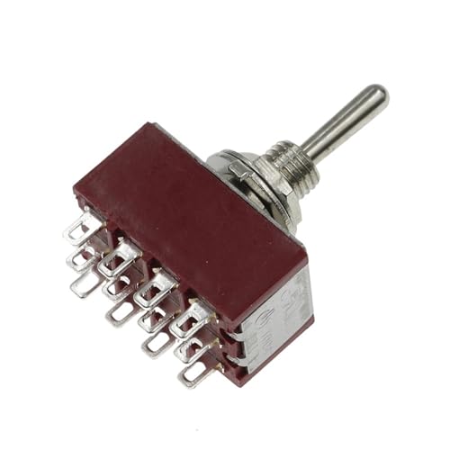 Kippschalter SPDT Wippschalter MTS 5A 6A 125V Selbstrückstellender Schalter 3A 250 AC 3 6PIN EIN-EIN EIN-AUS-EIN Startschalter 10St(Red MTS-402) von LHKQHRDL