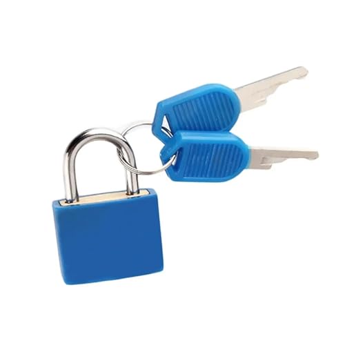 Kleine Mini Starke Stahl Vorhängeschloss Reise Koffer Tagebuch Lock Gepäck Sicherheit Vorhängeschlösser 2 Schlüssel Блокировка Dropshipping 2Pcs(Occen Blue) von LHKQHRDL