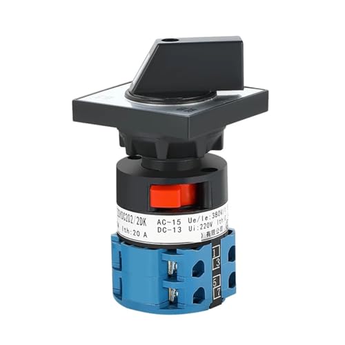 LW26-20 LW26-25 Elektrischer 2/3-Positionen-Drehnocken-Umschalter mit Schrauben, Silberkontakt, 20 A, 25 A, 1/2/3/4/5-poliger Nockenschalter, 1 Stück(20A 4 pole 1-0-2) von LHKQHRDL