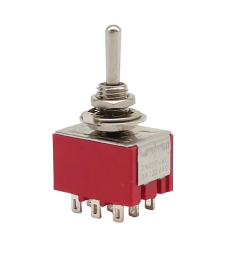 MTS-302 303 EIN-EIN/EIN-AUS-EIN 3 Position 9 Pins Mini Kippschalter 6A 125VAC/2A 250VAC Auto Boot Rot 4Pcs(MTS 302) von LHKQHRDL
