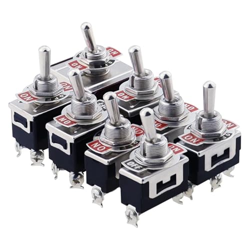Mini-Auto-Kippschalter AC 250 V 16 A 2/3/4/6/12-polig EIN-AUS EIN-EIN EIN-AUS-EIN 2/3-Position Kupfer-/Silberkontakt 5 Stück(E-TEN(C)1021) von LHKQHRDL