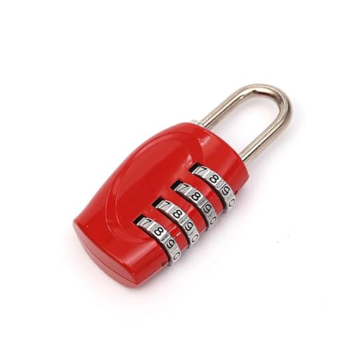 Mini-Vorhängeschloss aus Zinklegierung mit 4 Ziffern und Passwort for Haushaltsgepäck, Rucksäcke, 2 Stück(Red) von LHKQHRDL