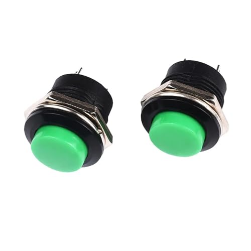 Momentary Push Button Switch 16mm Momentary 6A/125VAC 3A/250VAC Runde Schalter R13-507 SCHWARZ ROT GRÜN WEIß BLAU GELB 50 stücke(Green) von LHKQHRDL