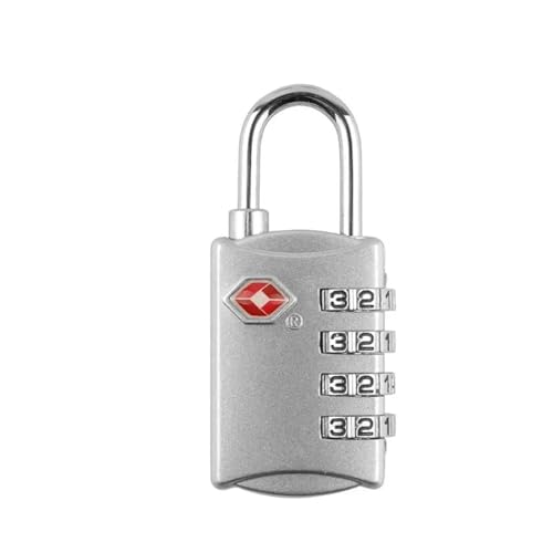 Schlafsaal 4-stellige Zahlenkombination Vorhängeschloss Vorhängeschloss Outdoor Reiseschloss Koffer Gepäck Sicherheit Codeschloss 1St(Silver-10) von LHKQHRDL
