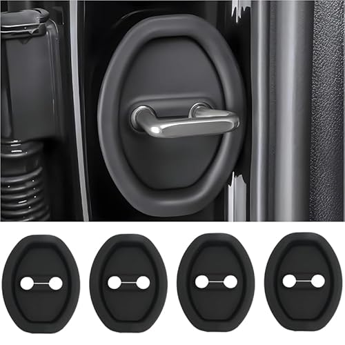 LHLUCKY Silikon Türschloss Schutzabdeckung für Nissan Qashqai J12 e-Power 2022 2023 2024 2025 2025, Car Silicone Door Latch Protective Cover Auto Türschlossabdeckung für Auto Dekor, 4 Stück von LHLUCKY