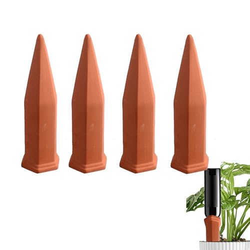 LHLXZQ 4er Tonkegel-Bewässerungsgeräte, automatische Bewässerungsvorrichtung, Weinflaschen-Ton-Selbstbewässerung, Bewässerungskugel, geeignet für Innen- und Außen-Home-Office-Gartenpflanzen*4 von LHLXZQ