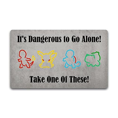 Funny It's Dangerous to Go Alone Take One of These Home Decor Willkommen Matte mit Gummi-Rückseite Fußmatte Eingang Bodenmatte rutschfest Eingangsbereich Teppich leicht zu reinigen 76,2 x 45,7 cm von LHMUYUCQ