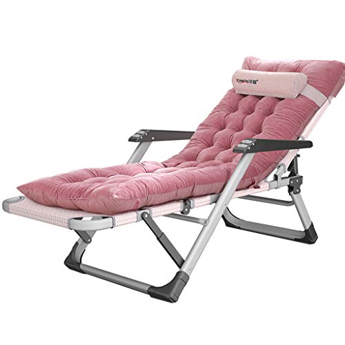 LHNLY-Liegen Liegenauflage für Sonnenliege Hoch Senioren mit Kissen Saunaliege Auflage Extrabreit Deckchair Liege Gartenliege Liegender Recliner Relaxliege für Balkon Wohnzimmer, Pink Samt von LHNLY-Liegen