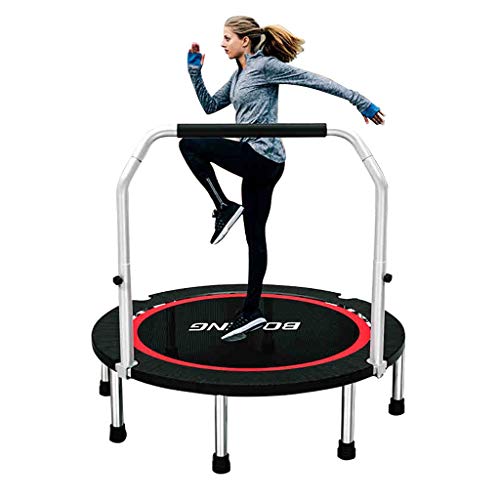 Mini Übung Fitness Trampolin für Erwachsene Bungee - Indoor Outdoor Garten Rebounder mit verstellbarem Griff für Senioren Kinder Kid - Cardio Training mit Spring Tool Cover Rock von LHNLY-Trampoline