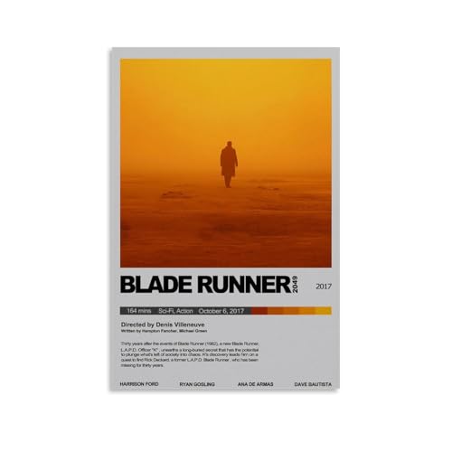 Blade Poster Runner 2049, Filmposter, Leinwand, Wandkunst, Dekor, Gemälde für Zuhause, Wohnzimmer, Schlafzimmer, 50 x 75 cm, ungerahmter Stil Blade Poster Runner 2049, Filmposter, Leinwand, Wandkunst, Dekor, Gemälde für Zuhause, Wohnzimmer, Schlafzimmer, 50 x 75 cm, ungerahmter Stil von LHOEQD