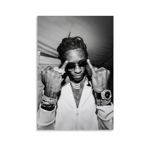 Poster "Young Thug", Schwarz-Weiß-Poster, Leinwand, Wandkunst, Dekor, Gemälde für Zuhause, Wohnzimmer, Schlafzimmer, 30 x 45 cm, ungerahmter Stil Poster "Young Thug", Schwarz-Weiß-Poster, Leinwand, Wandkunst, Dekor, Gemälde für Zuhause, Wohnzimmer, Schlafzimmer, 30 x 45 cm, ungerahmter Stil von LHOEQD