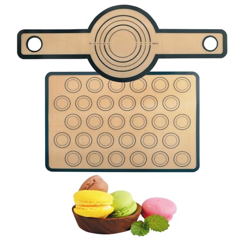 LHOEST Backmatte Silikon Backofen 2 Stück Küche Silikonmatte Backen Macarons Backmatte Brot Silikon backmatte 40x30 CM Backunterlage Wiederverwendbar Brotbackmatte silikon Baking Mat Backzubehör Set von LHOEST