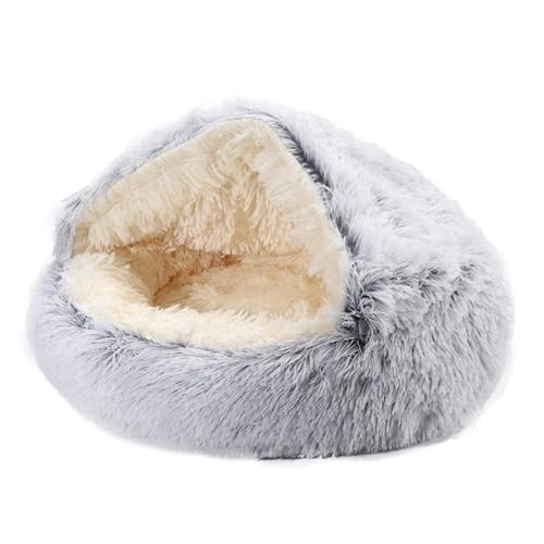 LHOHSRV Katzenbett, Katzennest, Haustierbett Tierbett,Haustier Katzenkopfkissen Katzenkissen Flauschiges Kätzchen Welpen Kuschelbett (Grijs,M) von LHOHSRV