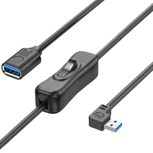 LHSDMOAT USB 3.0-Switch-Kabel 1 m, USB Typ A Stecker auf Buchse 5 Gbps Verlängerungskabel für Datenübertragung mit Ein-/Ausschalter, rechts 90 Grad LHSDMOAT USB 3.0-Switch-Kabel 1 m, USB Typ A Stecker auf Buchse 5 Gbps Verlängerungskabel für Datenübertragung mit Ein-/Ausschalter, rechts 90 Grad von LHSDMOAT