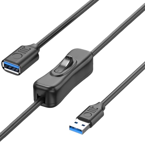 LHSDMOAT USB 3.0-Switch-Kabel 1 m, USB Typ A Stecker auf Buchse 5 Gbps Verlängerungskabel für Datenübertragung mit Ein-/Ausschalter LHSDMOAT USB 3.0-Switch-Kabel 1 m, USB Typ A Stecker auf Buchse 5 Gbps Verlängerungskabel für Datenübertragung mit Ein-/Ausschalter von LHSDMOAT