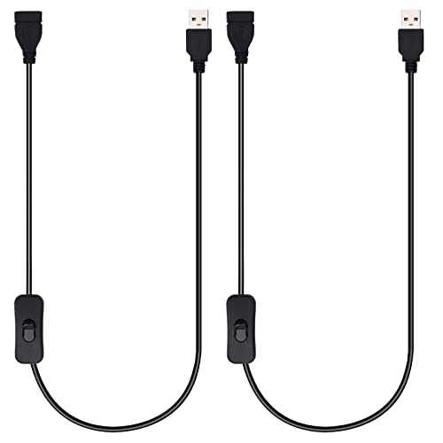 LHSDMOAT USB Schalter kabel 1,5m, usb-verlängerungskabel mit Ein/Aus-Schalter für Fahrtenrecorder, LED-Schreibtischlampe, USB-Lüfter, LED-Streifen(2 Pack) von LHSDMOAT