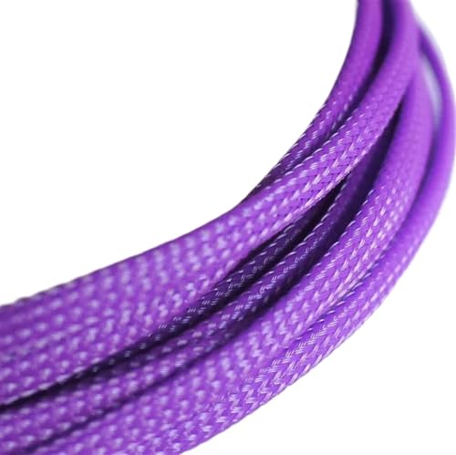 LHSJYG Cable Management 3,0 MM 4 MM 6 MM 8 MM 10 MM 12 MM 16 MM Flache Ärmel Geflochtene Erweiterbare Kabel Draht Schlangenhaut Sleeving(Purple,6MM_10 Meters) von LHSJYG