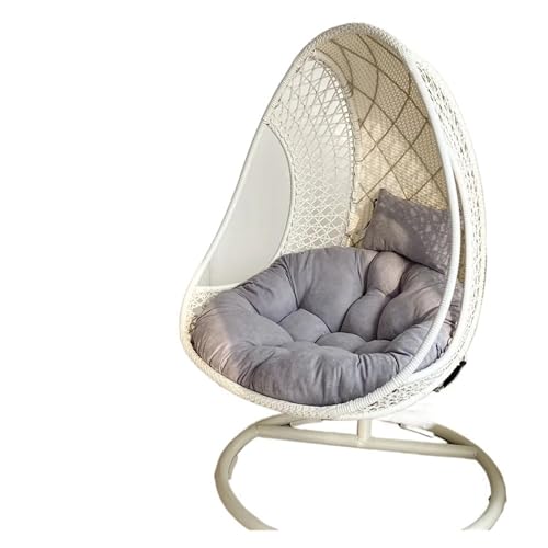 LHSJYG Hängesessel Kissen 105x105x12cm Hängekorb Eierstuhlkissen Outdoor Sofa Schaukelstuhlkissen Weiches bequemes verdicktes Gartenhängesessel Sitzpolster(Light Grey) von LHSJYG