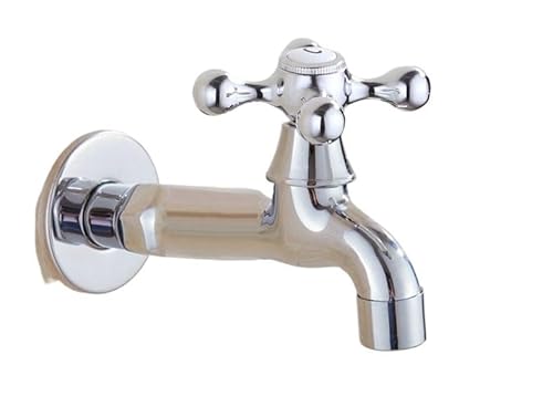 Wandmontierter Kupferhahn Polierter Chrom-Mopp-Pool-Wasserhahn/Waschbecken-Kaltwasserhahn und Waschmaschinen-Wasserhahn/Gartenwasserhähne(D) von LHSJYG