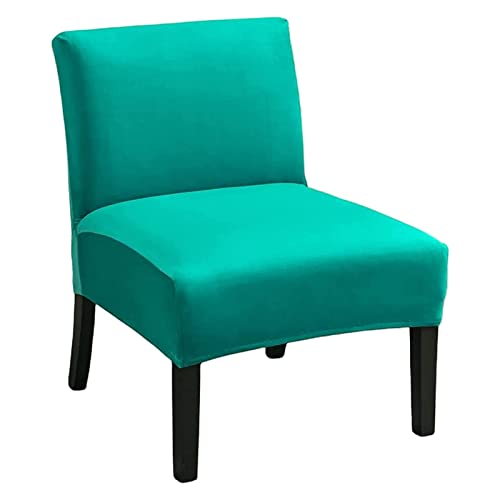 LHTCCSHL Hoher Stretch Samt Akzent Sesselhussen Ohne Armlehnen Abnehmbarer Waschbarer Luxuriöser Moderner Möbelschutz mit Elastischer Unterseite für Wohnzimmer Zuhause Hotel (Blauer See,1PCS) von LHTCCSHL