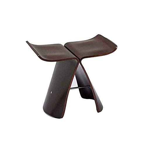 LHTCZZB Leicht zu montieren Mobil Anti-Rutsch-higkeit Butterfly Stool Massivholz-Low Hocker Geeignet for Erwachsene Haushalt Wohnzimmer Schlafzimmer Kleine Bank (Schwarz) (Color : Braun) von LHTCZZB