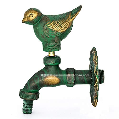 LHTCZZB Mischbatterie Externe Square Garden Hahn Europäische Tier kreative antike Messing Vogel Tap for Waschen Mop/Gartenbewässerung Außenmischventil Rostschutz Leakproof Balkon Terrasse Spout 1/2" von LHTCZZB