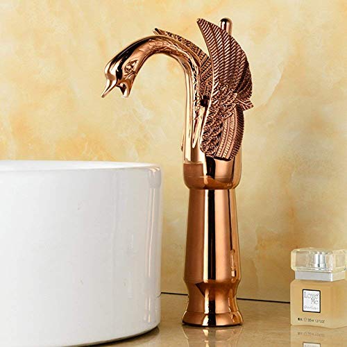 Mischbatterie Retro Nostalgische Waschtisch-Mischbatterie Retro Hohe Bad Wasserhahn Einhebelmischer Top Spülbecken Wasserhähne Hoher Auslauf F.Bad Messing Schwan Form Absperrhahn ( Color : Rose gold ) Mischbatterie Retro Nostalgische Waschtisch-Mischbatterie Retro Hohe Bad Wasserhahn Einhebelmischer Top Spülbecken Wasserhähne Hoher Auslauf F.Bad Messing Schwan Form Absperrhahn ( Color : Rose gold ) von LHTCZZB