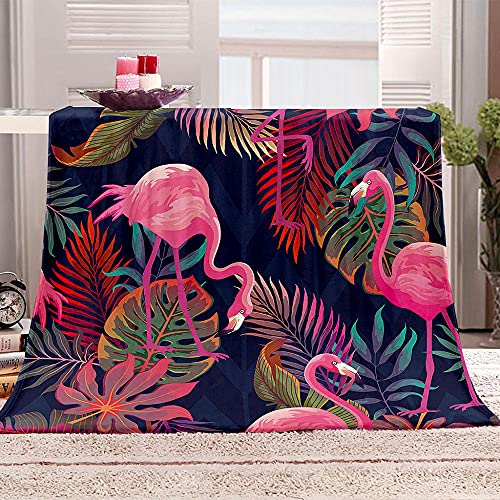 LHUTY 3D Wohndecke Flamingo 150x200 cm kuscheldecke Flanell mikrofaser Sherpa Mikrofaser Weich Warmes Flausch Sofadecke,Für Betten und Sofas von LHUTY