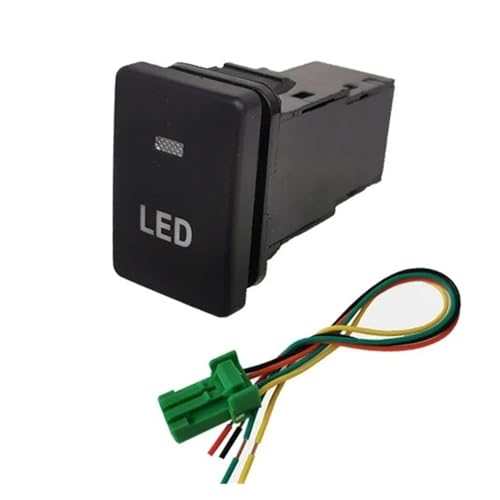 LHVHPKUKAN 1 Stück Schlüsselschalter Auto Orange LED Nebelscheinwerfer Kofferraum Sitzspiegel Heizung Lüfterschalter Druckknopf Passend for Suzuki Jimny 2019 2020 2021(LED) von LHVHPKUKAN
